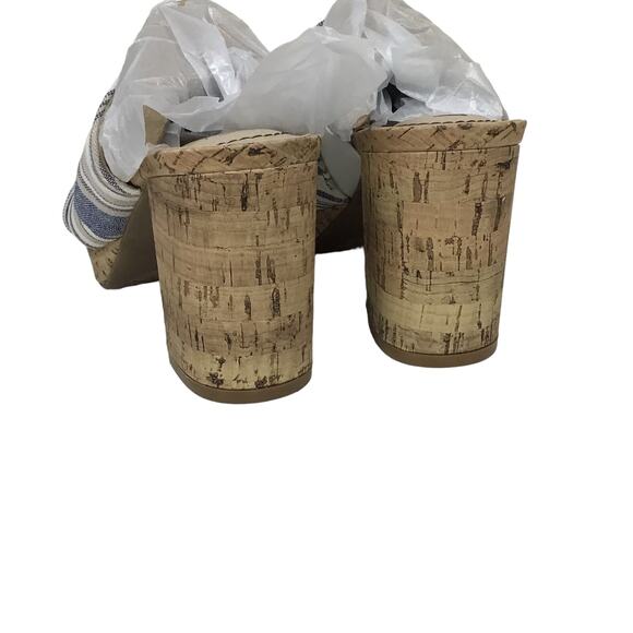 Lifestride Laguna Peep Toe Slip On Cork Chunky Heel Sandal Mule sz 6 NWT NEW BOX - Picture 5 of 13